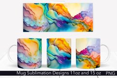 Abstract Mug Wrap | Colorful Alcohol Ink Sublimation Design Product Image 1