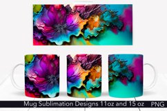 Abstract Colorful Mug Wrap | Alcohol Ink Mug Sublimation Product Image 1