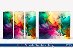 Alcohol Ink Tumbler Wrap | 20 oz Tumbler PNG | Bright Colors Product Image 1