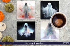 Halloween Ghost Square Coasters | Spooky Coaster Designs Product Image 1