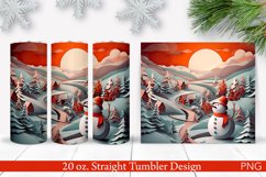 3D Christmas Tumbler Wrap | 20 oz Straight Tumbler | Snowman Product Image 1