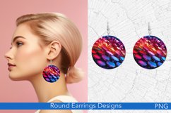 Sparkle Round Earrings | Gems Sublimation Design Product Image 1