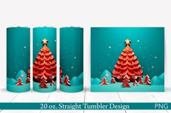 3D Christmas Tree Tumbler Wrap | 20 oz Holiday Tumbler Product Image 1