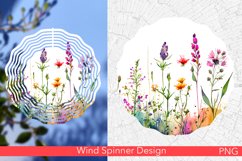 Watercolor Flowers Wind Spinner | Wildflowers PNG Product Image 1