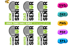 Tennis Senior Family SVG, PNG, Mom, Dad, Grandma, Sister,Bro Product Image 1
