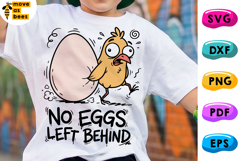 No Eggs Left Behind SVG, PNG, Chicken And Egg, Funny Easter Product Image 1