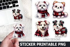 Christmas Dog Sticker Printable | Christmas High Quality PNG Product Image 1