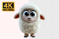 Fluffy Cartoon Lamb Transparent PNG Product Image 1