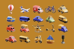 3D Transport Vehicle Icons Bundle Product Image 2