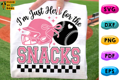 I'm Just Here For The Snacks SVG, PNG, Baseball Cheer Mom Product Image 1