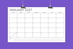 2027 8.5 x 14 Inch Calendar Template Product Image 1