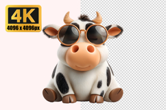 Cute Cow Baby with Sunglasses Transparent PNG Product Image 1