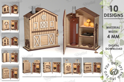 Wine And Treats Box Bundle Laser Cut. 3D Favor Box SVG Product Image 1