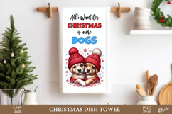 Christmas Dish Towel Bundle PNG. Cute Animal Christmas Product Image 2