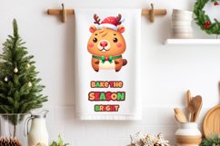 Capybara Dish Towel PNG. Christmas Kitchen Sublimation PNG Product Image 1