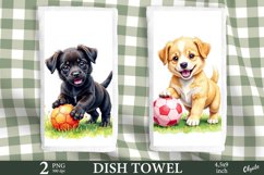 Dish Towel Cute Puppy PNG. Dog Kitchen Towel PNG Product Image 1