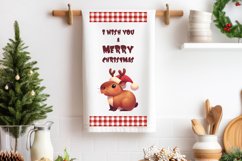 Capybara Quote PNG. Christmas Dish Towel PNG Product Image 1