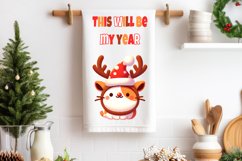 Kitty Quote PNG. Christmas Cat Dish Towel PNG Product Image 1