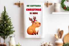 Cute Capybara Dish Towel PNG. Christmas Dish Towel PNG Product Image 1