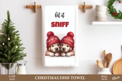 Christmas Dog Dish Towel PNG. Christmas Kitchen Towel PNG Product Image 1