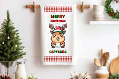 Capybara Quote Sublimation. Christmas Dish Towel PNG Product Image 1