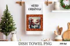 Christmas Kitchen Dish Towel PNG. Snowman Sublimation Product Image 1