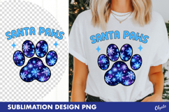 Santa Paws, Christmas Dog Sublimation Design PNG Product Image 1