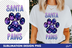 irIidescent Paw Sublimation Design PNG. Christmas Dog PNG Product Image 1