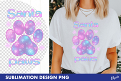 irIidescent Paw Sublimation Design PNG. Christmas Dog Product Image 1