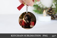 Christmas Dog Keychain PNG. Newfoundland PNG Design Product Image 1