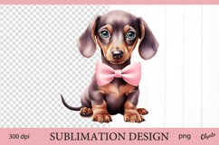 Cute Dog Sublimation PNG. Dachshund Sublimation PNG Product Image 1