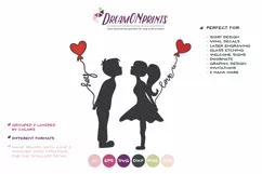 Love Couple SVG - Kissing Boy & Girl SVG Product Image 2