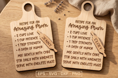 Recipe for an Amazing Mom, Mum Laser Cut Cutting Board Product Image 1