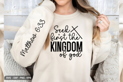 Seek first the kingdom - Christian Sleeve T-Shirt Design Product Image 2
