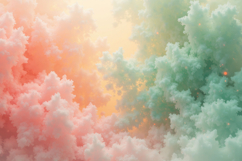Pink Green Clouds Background Product Image 1