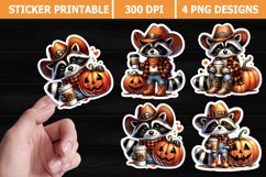 Raccoon Halloween Printable Stickers | High Quality 300 Dpi Product Image 1