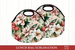 Flowers Lunch Bag Sublimation. Poinsettia PNG Product Image 1