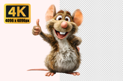 Mouse with Thumbs-up Gesture Transparent PNG Product Image 1