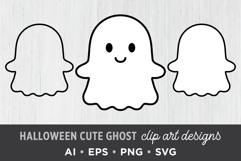 Halloween Cute Ghost Clip Art Set Product Image 1