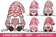Valentine Gnome Sublimation Clipart - High Quality Design Product Image 1