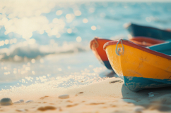 Boat on the Beach Background Wallpaper Product Image 1