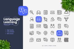 Language Learning Outline Icons Product Image 1