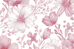 Botanical Floral Pattern Background Wallpaper Product Image 1