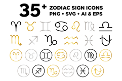 Zodiac Symbol Icons Set Product Image 1