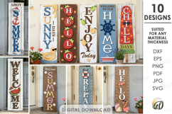 3D Summer Vertical Door Signs Bundle Laser Cut Product Image 1