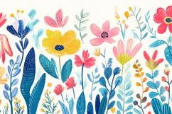 Bright Watercolor Floral Background Wallpaper Product Image 1