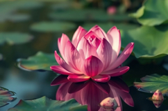 Lotus Flower Flowing Water Background Product Image 1