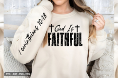 God Is Faithful - Christian Sleeve T-Shirt Design Product Image 3