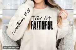 God Is Faithful - Christian Sleeve T-Shirt Design Product Image 3