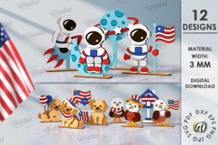 4th of July characters Bundle Laser Cut. Home decor SVG Product Image 1